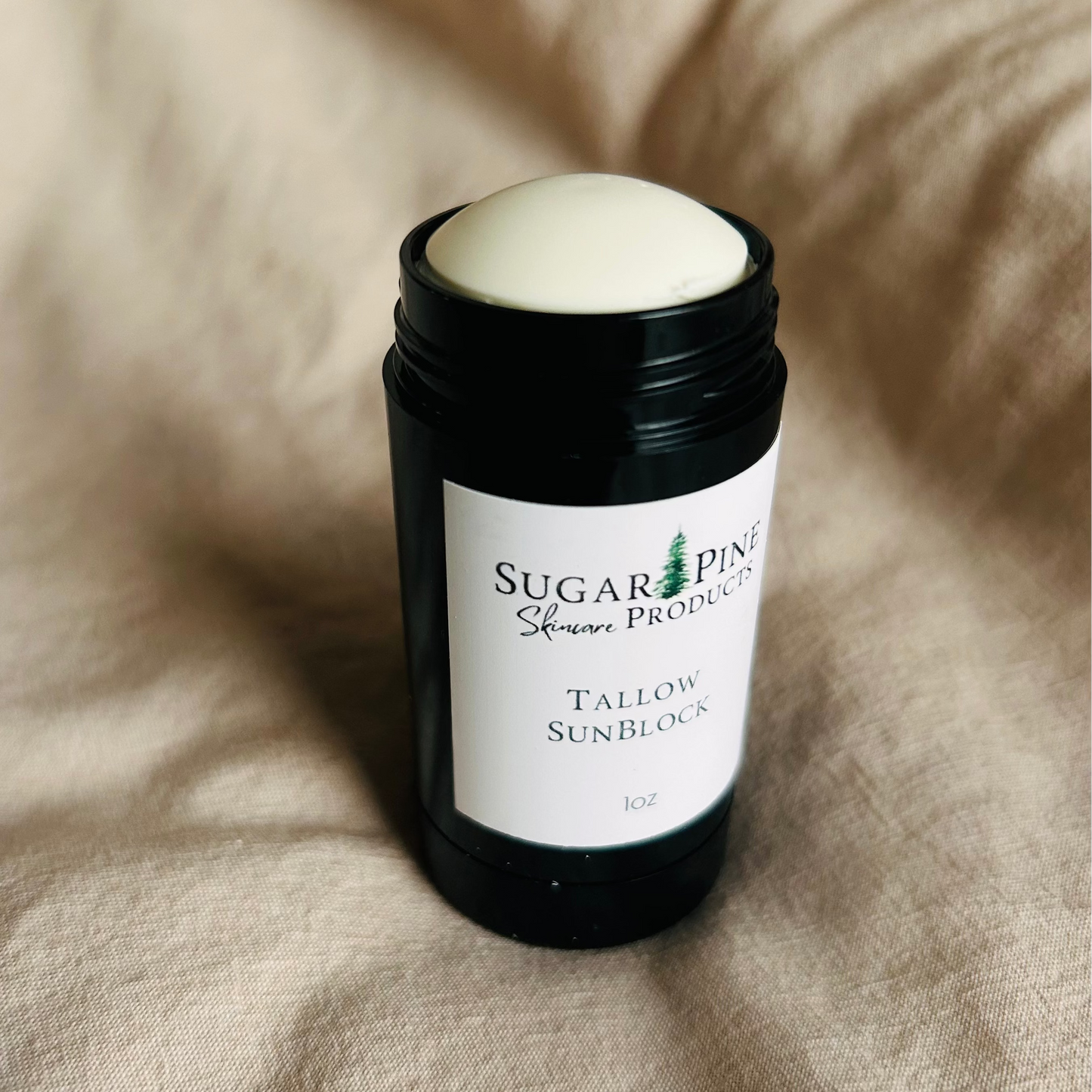 tube of tallow sunblock from sugar pine products